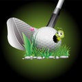 worm in golf ball Royalty Free Stock Photo