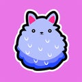 cute bunny totoro chibi cartoon sticker for children toys Royalty Free Stock Photo