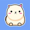 cute white cartoon chubby cat kawaii sticker for children toys