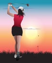 play golf in the evening Royalty Free Stock Photo