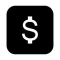 Most popular dollar web icon illustrated with black background