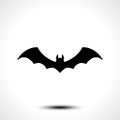 Flying bat silhouette icon Royalty Free Stock Photo