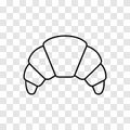 Bakery croissant line icon for food apps and websites