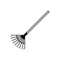 Agriculture digging hand rake for leaves icon isolated on white background. Tool for horticulture, agriculture, farming.