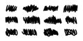 Collection of black abstract doodles from hand drawn brushes Royalty Free Stock Photo