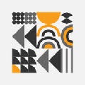 Abstract geometric shapes pattern, Bauhaus minimal art design background. Royalty Free Stock Photo