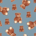 SEAMLESS TEDDY BEAR PATTERN 164 Royalty Free Stock Photo