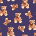 Seamless Teddy Bears Pattern 167 Royalty Free Stock Photo