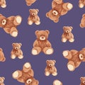 Seamless Teddy Bears Pattern 168 Royalty Free Stock Photo
