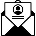 Envelope vector icon in the glyph style Royalty Free Stock Photo