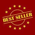 Best Seller Label - Best Seller round Stars shaped label Royalty Free Stock Photo