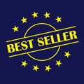 Best Seller Label - Best Seller round Stars shaped label Royalty Free Stock Photo