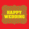 Happy Wedding ICONIC label of Wish Royalty Free Stock Photo