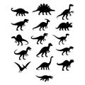 set of dinosaur silhouettes Royalty Free Stock Photo