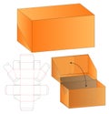 Box packaging Printable Template with Fold and Cut dieline layout Royalty Free Stock Photo
