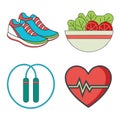 Healthy Lifestyle Vector Set â Clean Icons of Wellness and Fitness Activities Royalty Free Stock Photo