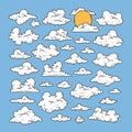 Hand-Drawn Cloud Vector Set Royalty Free Stock Photo