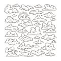 Hand-Drawn Cloud Vector Set Royalty Free Stock Photo