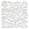 Hand-Drawn Cloud Vector Set Royalty Free Stock Photo