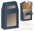 Packaging Box Dieline Vector with Dual Transparent Windows and Foldable Template Royalty Free Stock Photo