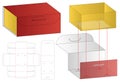 Foldable Packaging Box Dieline Vector with Handle and Exploded Structural View Royalty Free Stock Photo
