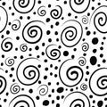 Spiral spotted black and white seamless pattern background wallpaper design