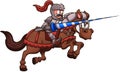 Jousting Knight. Clip art illustration with simple gradients. All in one single layer.