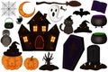 Artset of halloween elements Royalty Free Stock Photo