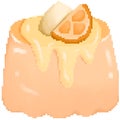 Cute orange gelatin pudding in pixel art Royalty Free Stock Photo