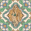 Italians tiles in stay vacation holiday, bohemian woman
