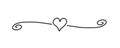 Hand drawn shape heart with cute curly line Royalty Free Stock Photo