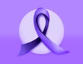 Lavender Ribbon. World Cancer Day Illustration