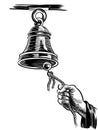 Hand and bell Royalty Free Stock Photo