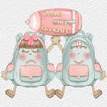 Backpack. Hand drawn trendy illustration,School decorative element.Back to school.Colorful pastel.cartoon cute style. Royalty Free Stock Photo