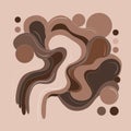 abstract Illustration 2025, similar colors 17-1230 Mocha Mousse paint strokes. Royalty Free Stock Photo