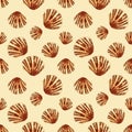 Semirealistic pattern of shell .Hand-drawn shell pattern. Shell isolated pattern for background. Royalty Free Stock Photo