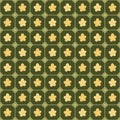 seamless pattern with yellow flowers on dark green background for print or fabric, textile. Royalty Free Stock Photo