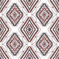 Vintage geometric ethnic ikat pattern. Royalty Free Stock Photo