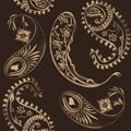 Hand Drawn Oriental Paisley Ethnic Pattern Royalty Free Stock Photo
