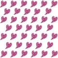 Seamless Pattern of Sparkly Pink Gem Hearts â Diagonal Layout Design Royalty Free Stock Photo