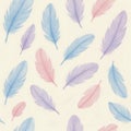 Pastel Feather Seamless Pattern Royalty Free Stock Photo