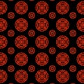 American ethnic tribal fabric design blends red tones Royalty Free Stock Photo