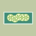 Fresh Lime Citrus Slices Icon Set Royalty Free Stock Photo