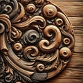 A captivating wood carving that showcases the artistic skill and creativity of the craftsman.