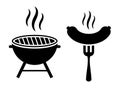 Barbeque grill vector icon Royalty Free Stock Photo