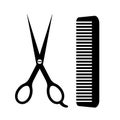 Barber scissors and comb icon Royalty Free Stock Photo