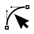 Bezier curve vector icon