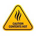 Caution sign contents hot Royalty Free Stock Photo