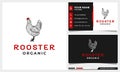 Hand drawn Chicken / rooster vintage logo design Royalty Free Stock Photo