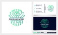 Tree connection technology logo, Tree of life logo design inspiration with business card Royalty Free Stock Photo